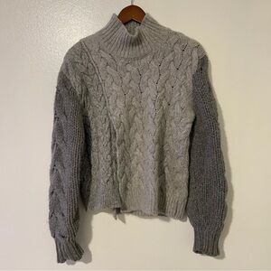 Stella McCartney Gray Cable Knit Turtleneck Sweater